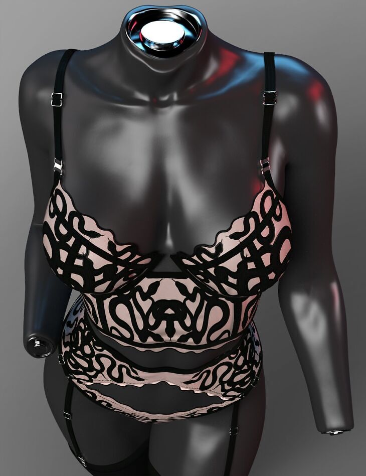 X-Fashion Fatale Lingerie for Genesis 9_DAZ3D下载站