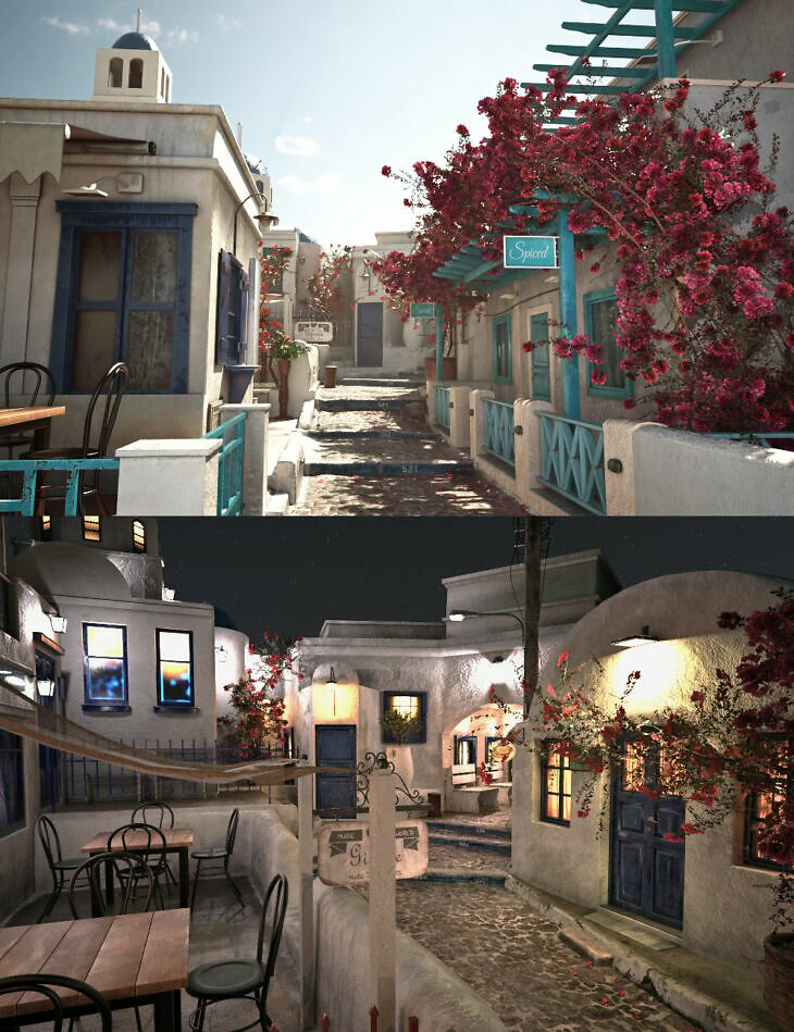 XI Street of Santorini_DAZ3D下载站