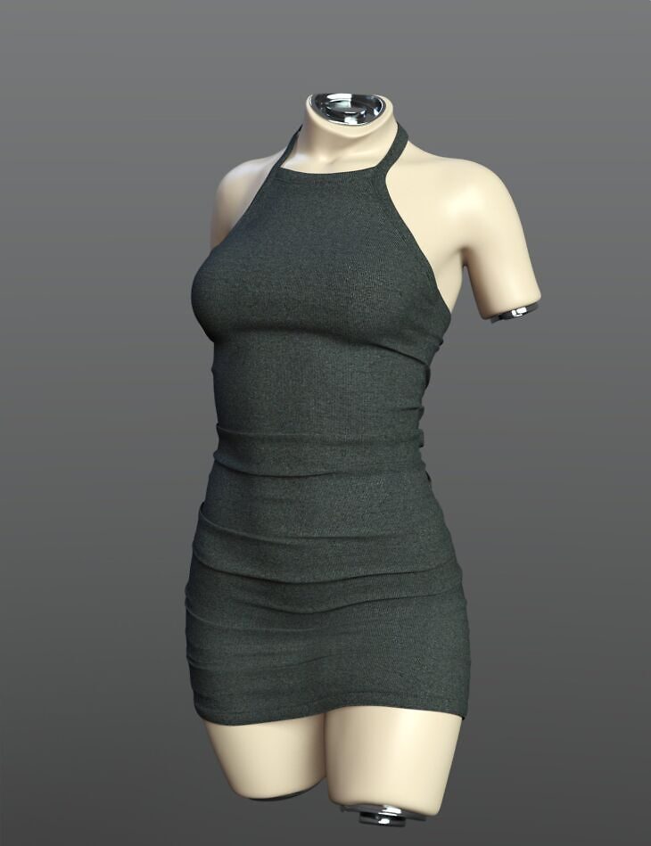 dForce SPR Sleeveless Dress for Genesis 9_DAZ3D下载站