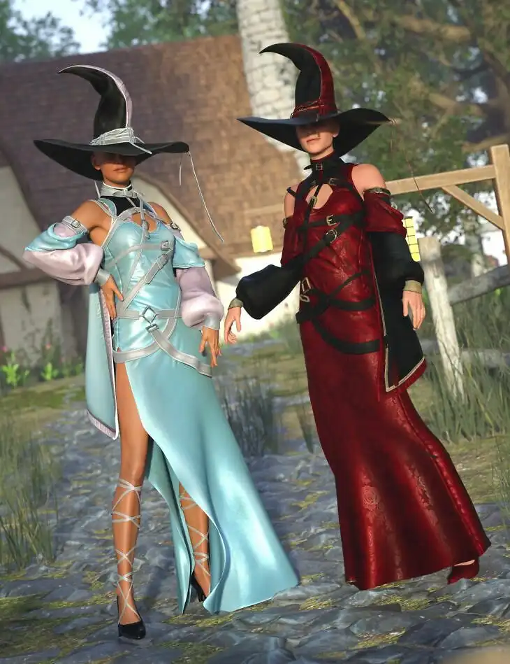 dForce White Witch Outfit Texture Add-On_DAZ3D下载站