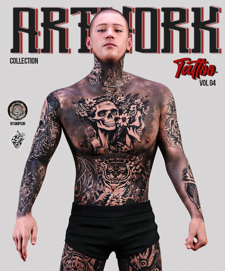 Artwork Tattoo Collection Vol 04 for Genesis 9_DAZ3D下载站