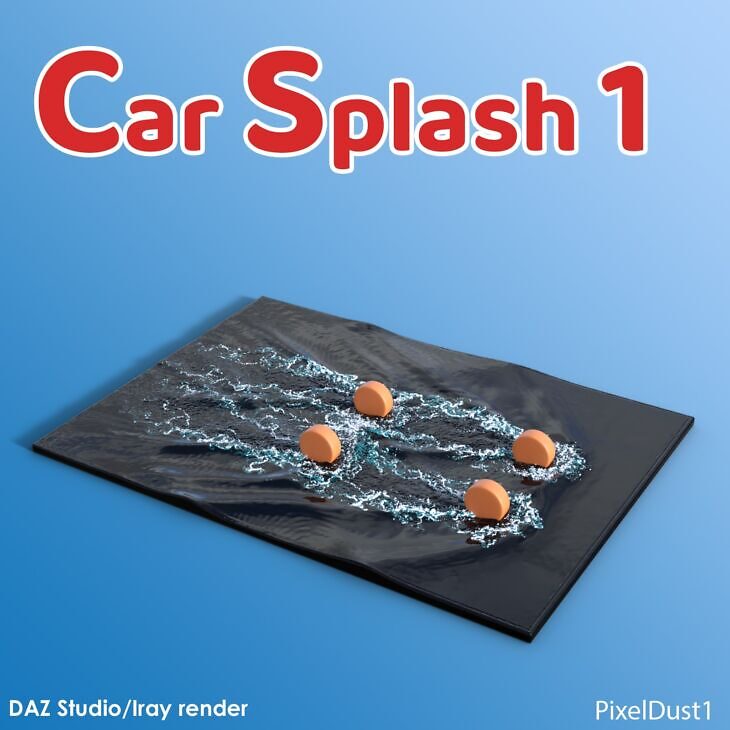 Car Splash Props_DAZ3D下载站