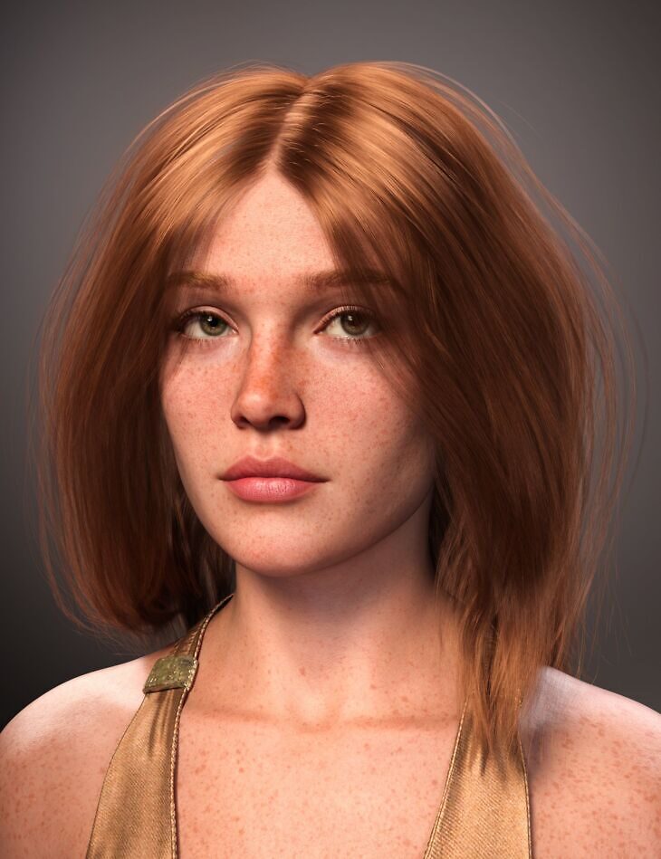 FE Medium Length Dishevelled Hair for Genesis 9_DAZ3D下载站