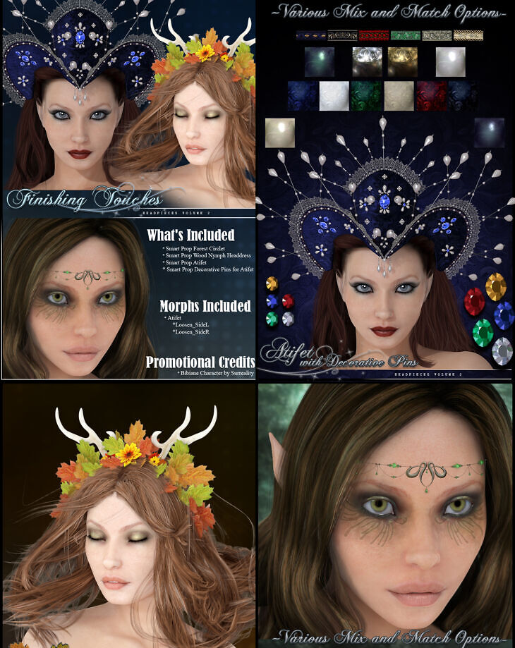 Finishing Touches: Headpieces Volume 2_DAZ3D下载站