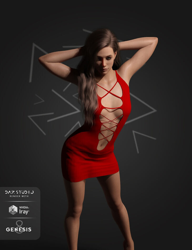 Front Cut-out Bodycon Mini Dress for 8 & 8.1 Genesis Female_DAZ3DDL