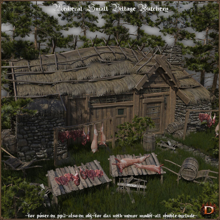Medieval Small Village Butchery_DAZ3D下载站