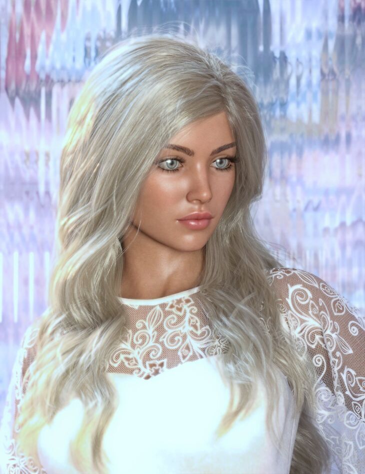 Nirv Daily Long Curly Hair for Genesis 9 and 8 Female_DAZ3D下载站