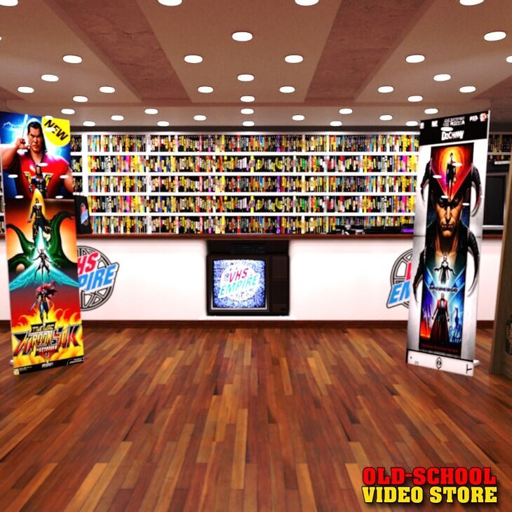 Old-School Video Store for Daz Studio_DAZ3D下载站