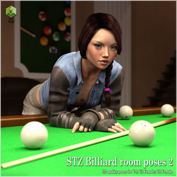 STZ Billiard room poses 2_DAZ3D下载站