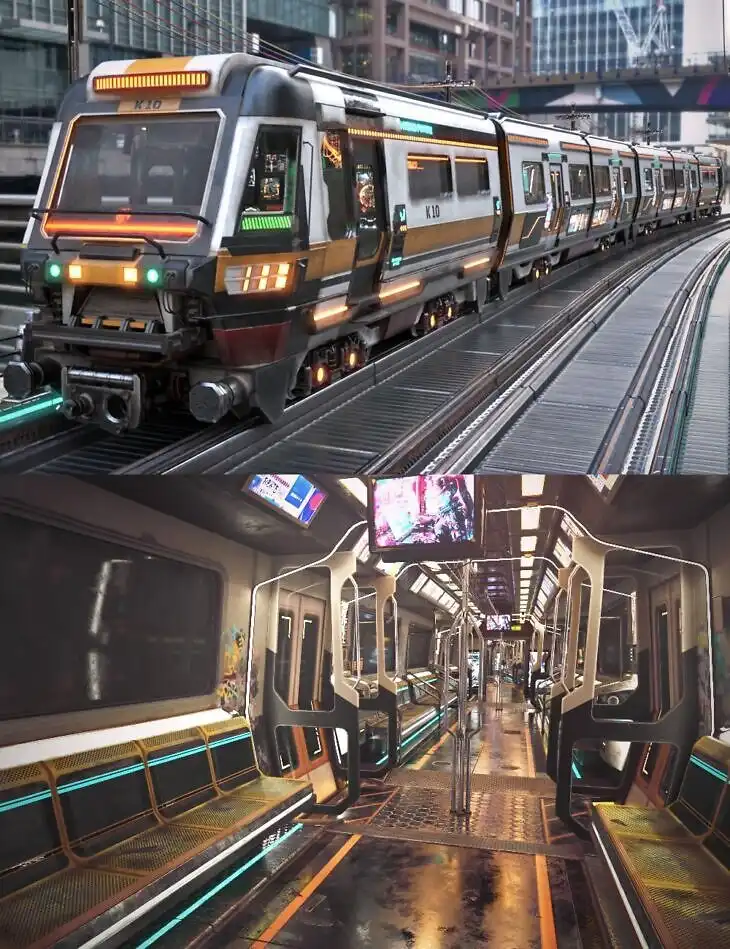 XI Cyberpunk Metro Train_DAZ3DDL