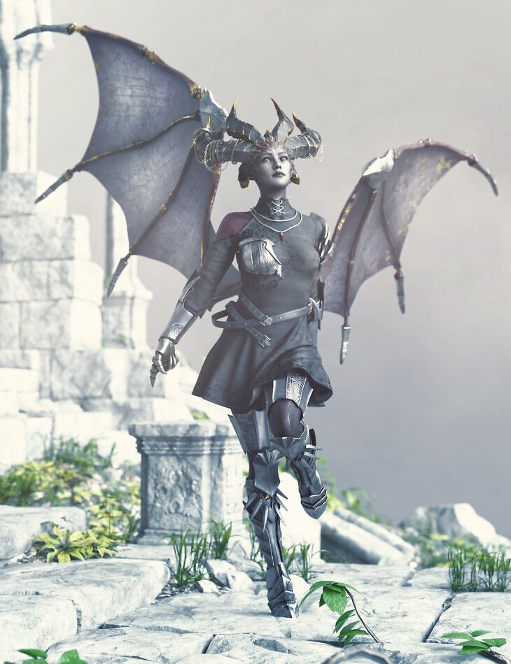 dForce Succubus Armor Outfit for Genesis 9 Texture Add-On_DAZ3D下载站