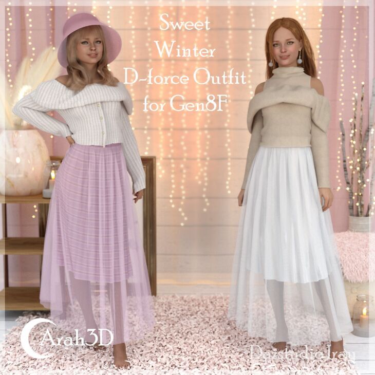 Arah3D Sweet Winter D-force Outfit for G8F_DAZ3D下载站