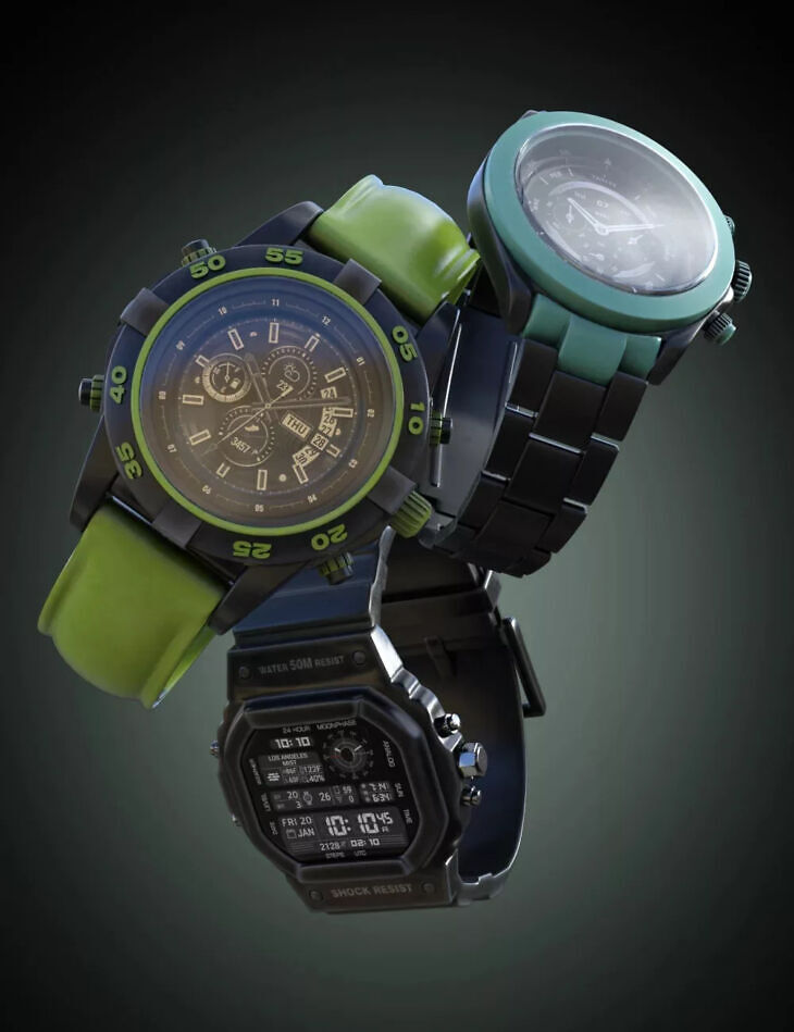 B.E.T.T.Y. Smart Watches for Genesis 9_DAZ3D下载站