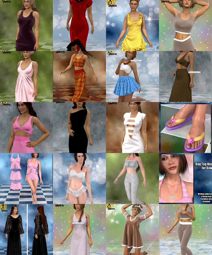 Dawn Outfits Bundle by Lully_DAZ3DDL