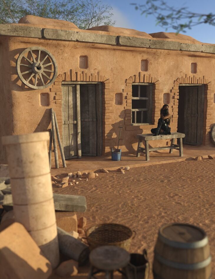 Egyptian Mud Houses 2_DAZ3D下载站