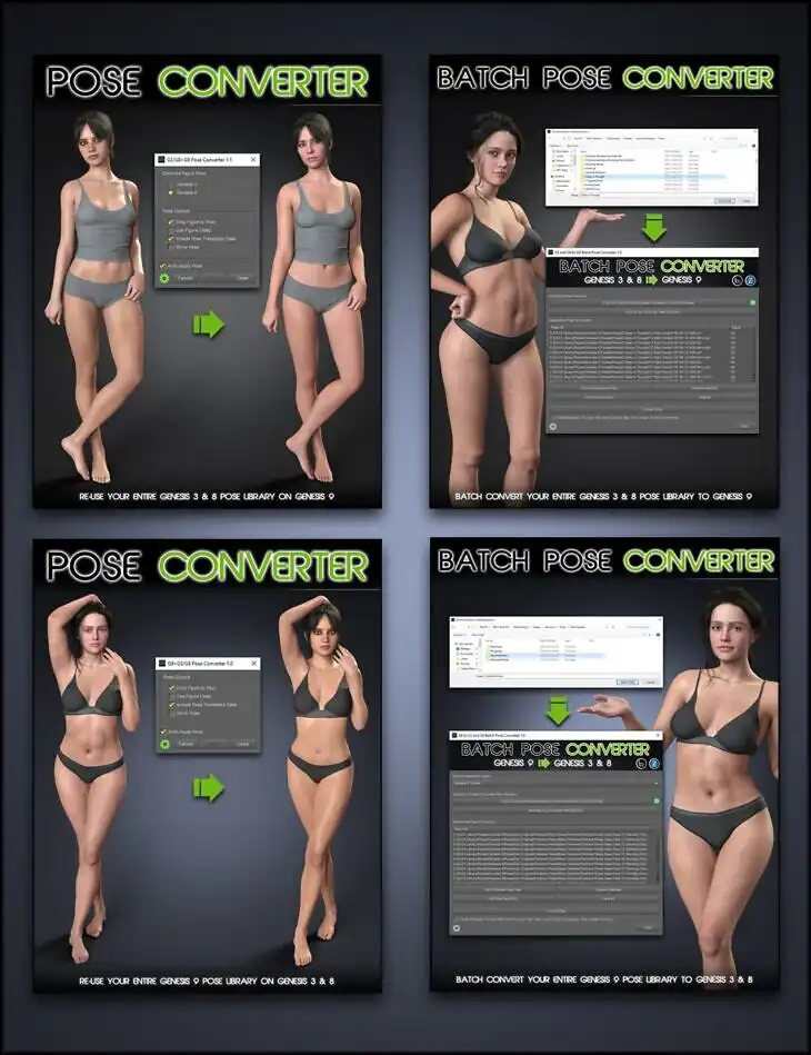 Genesis 9 Pose Converter Bundle_DAZ3DDL