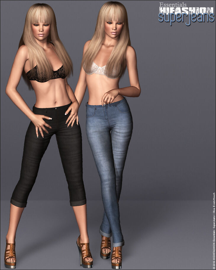 HIGHFASHION Essentials: SuperJeans for V4/A4/G4_DAZ3D下载站