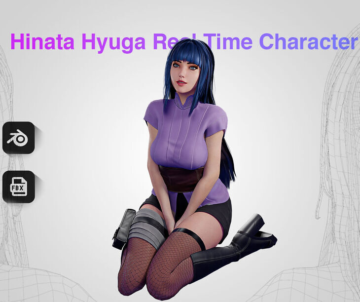 Hinata Hyuga – Game Ready 3D model_DAZ3D下载站