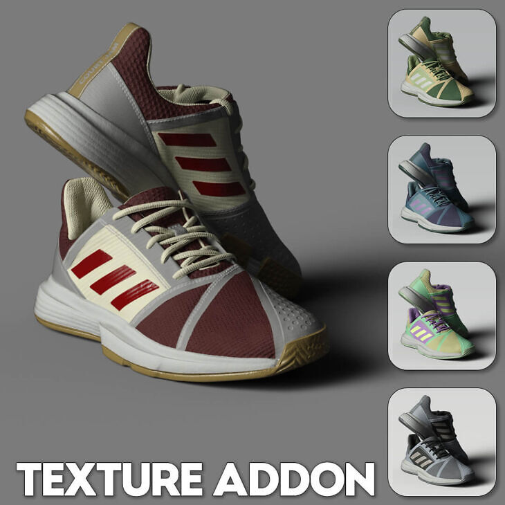 Slide3D Texture Addon for Real Sneakers V6_DAZ3D下载站