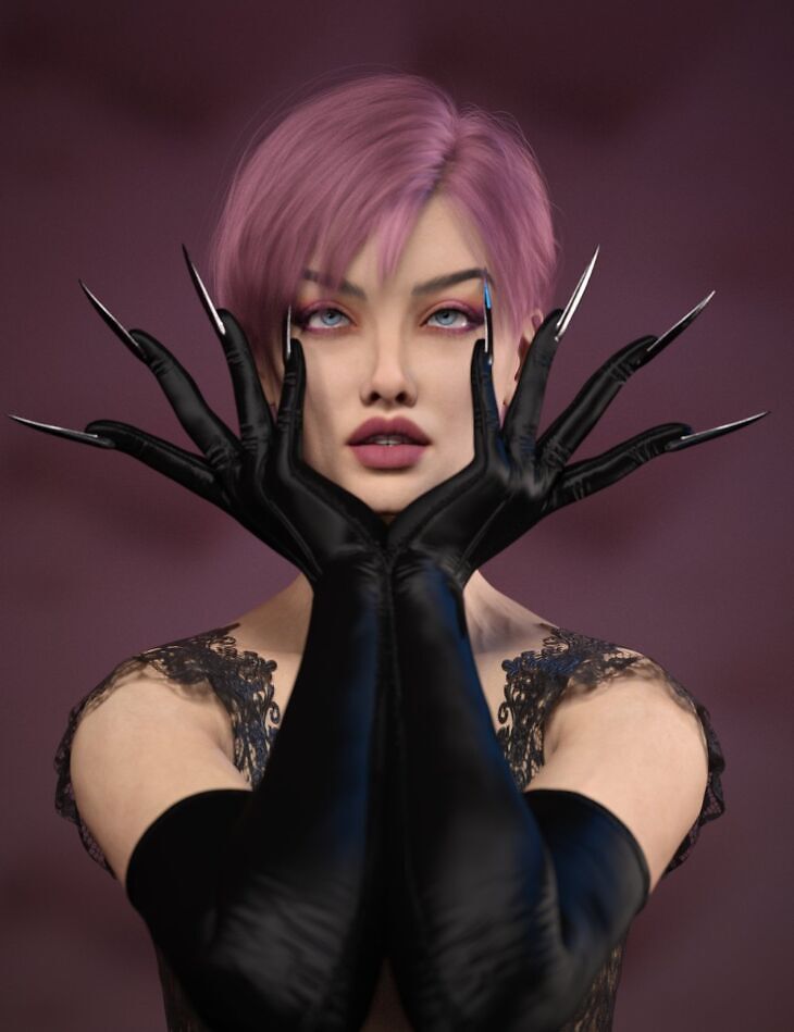 Unusual Long Glove Set for Genesis 9_DAZ3DDL