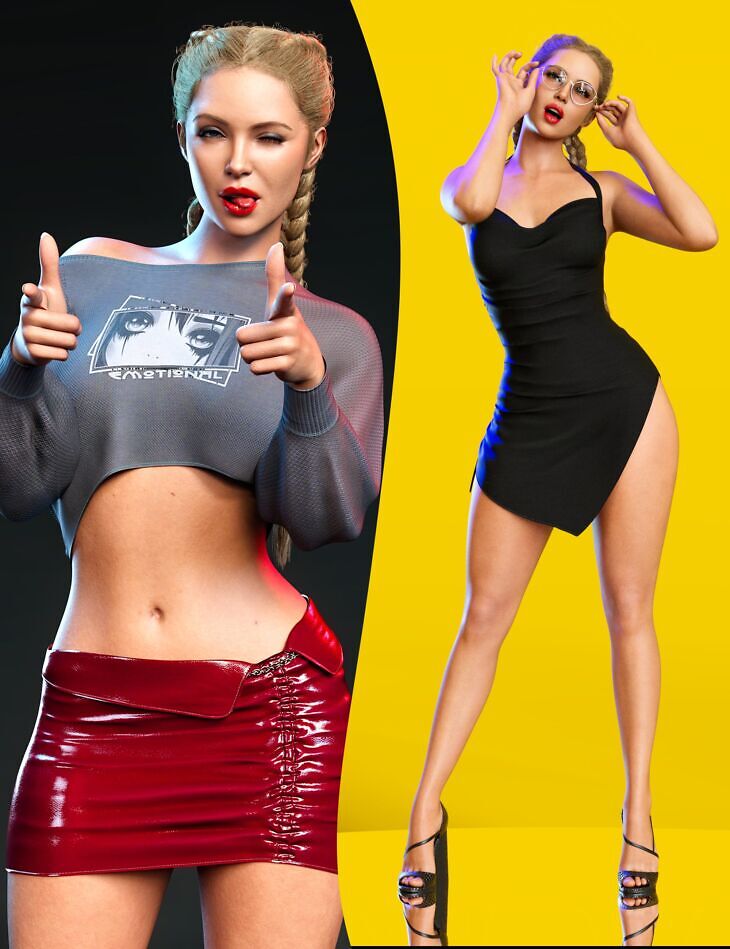 Z Sassy Attitude Pose Mega Set for Genesis 9 and 8 Female_DAZ3D下载站