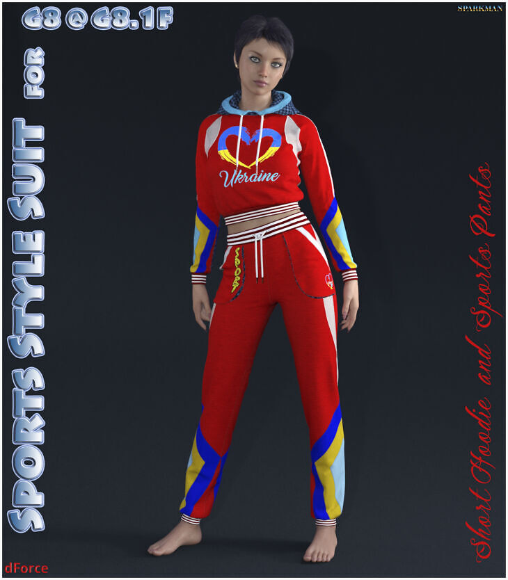 dForce G8 Sports Style Suit for G8F @ G8.1F_DAZ3D下载站