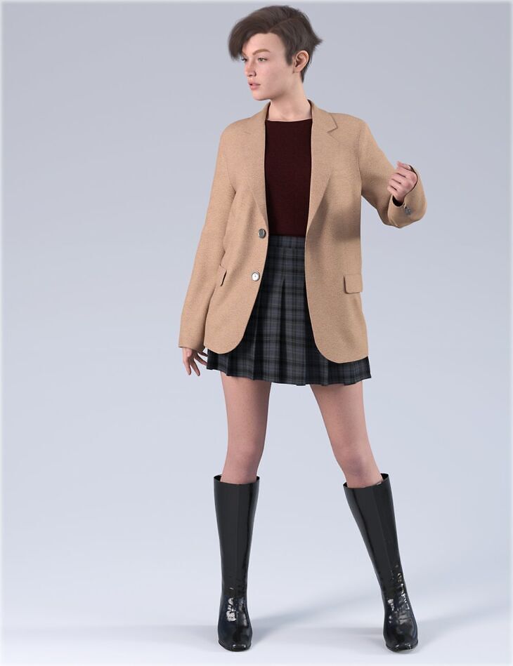 dForce HnC24 Casual Jacket Outfit for Genesis 9_DAZ3D下载站