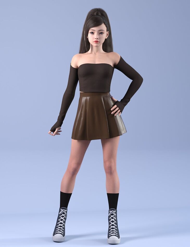 dForce HnC24 Off Shoulder Outfits for Genesis 9_DAZ3D下载站