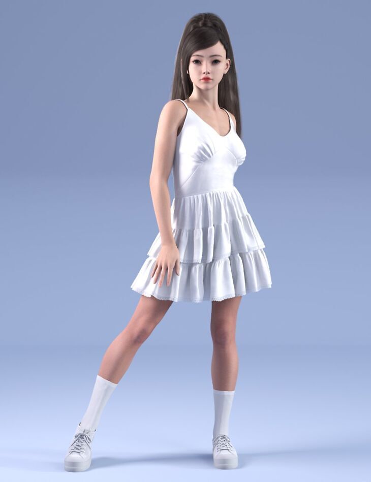 dForce HnC24 Shirring Mini Dress for Genesis 9_DAZ3D下载站