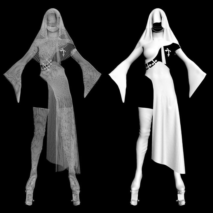 dForce Sexy Dark Nun Suit for Genesis 8 Female_DAZ3DDL