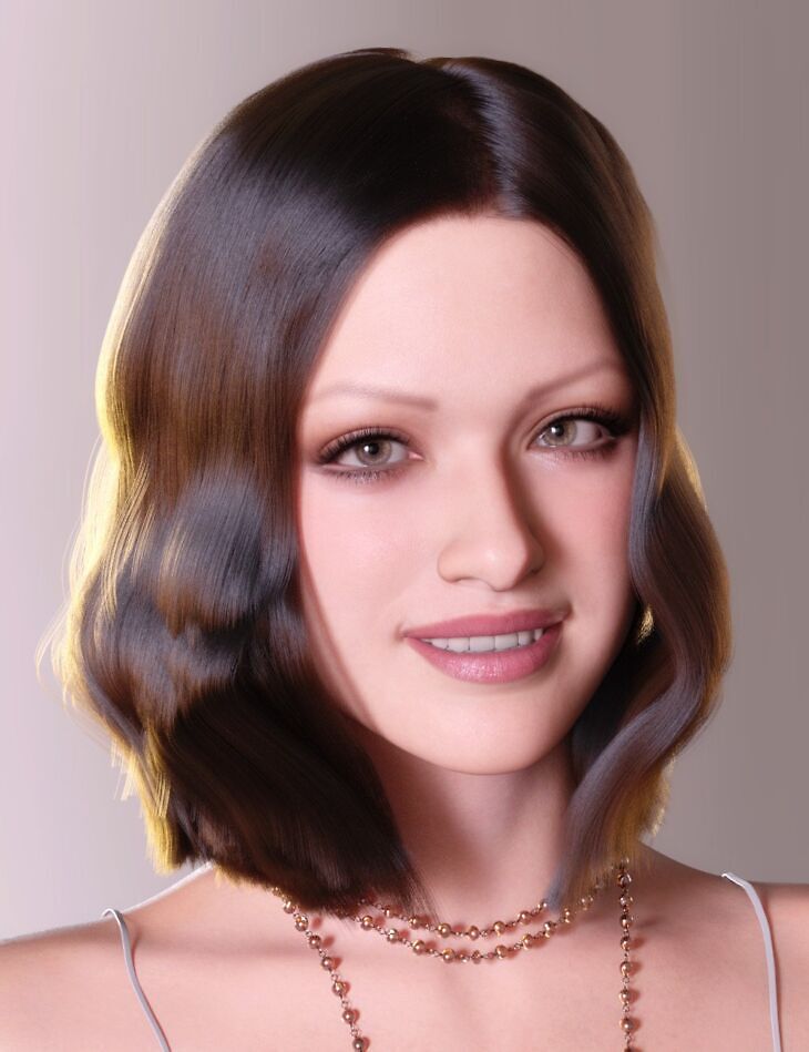 dForce Shoulder Length Hair for Genesis 9_DAZ3D下载站