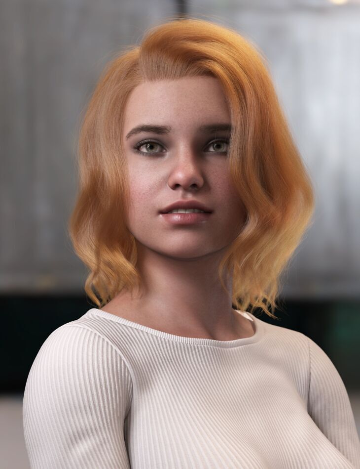 dForce Strand-Based Top Wave Long Bob Hair for Genesis 9_DAZ3D下载站