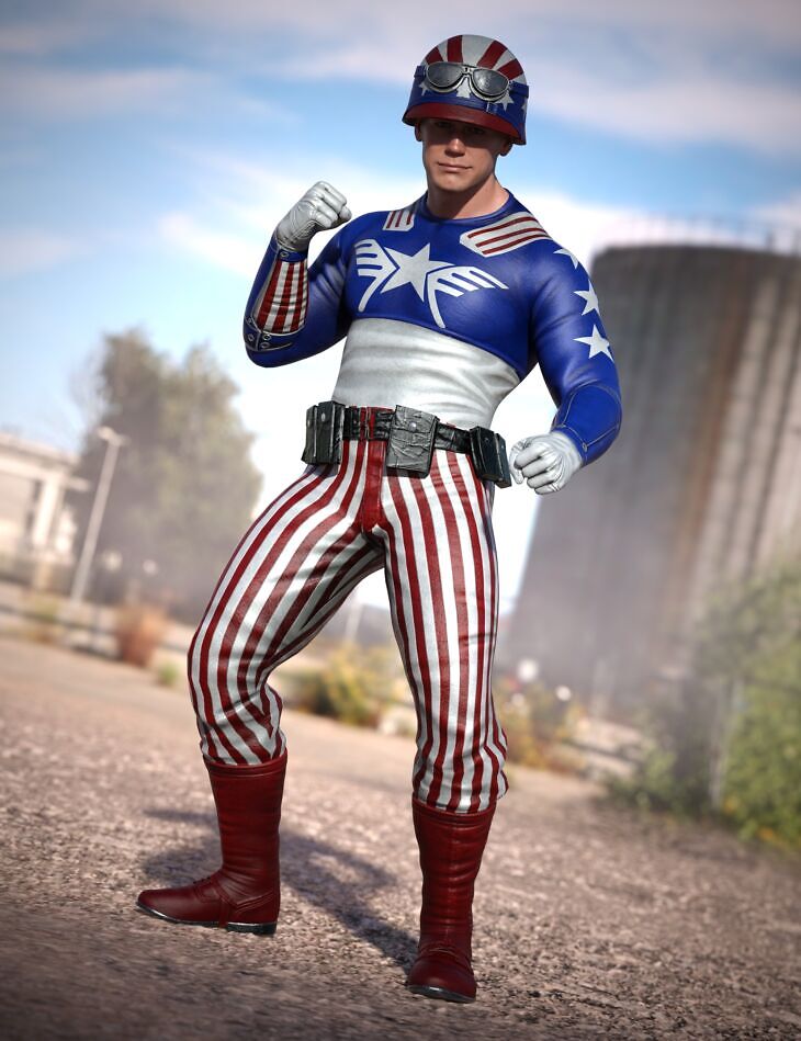 dForce Superhero Outfit for Genesis 9_DAZ3D下载站