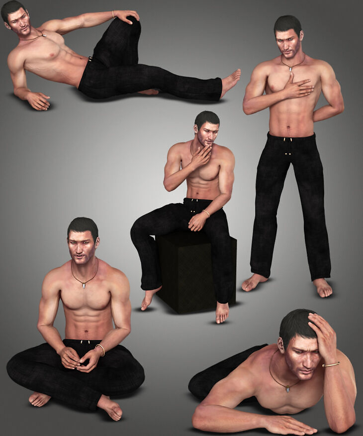 i13 Sensual Male Pose Collection for M4_DAZ3DDL