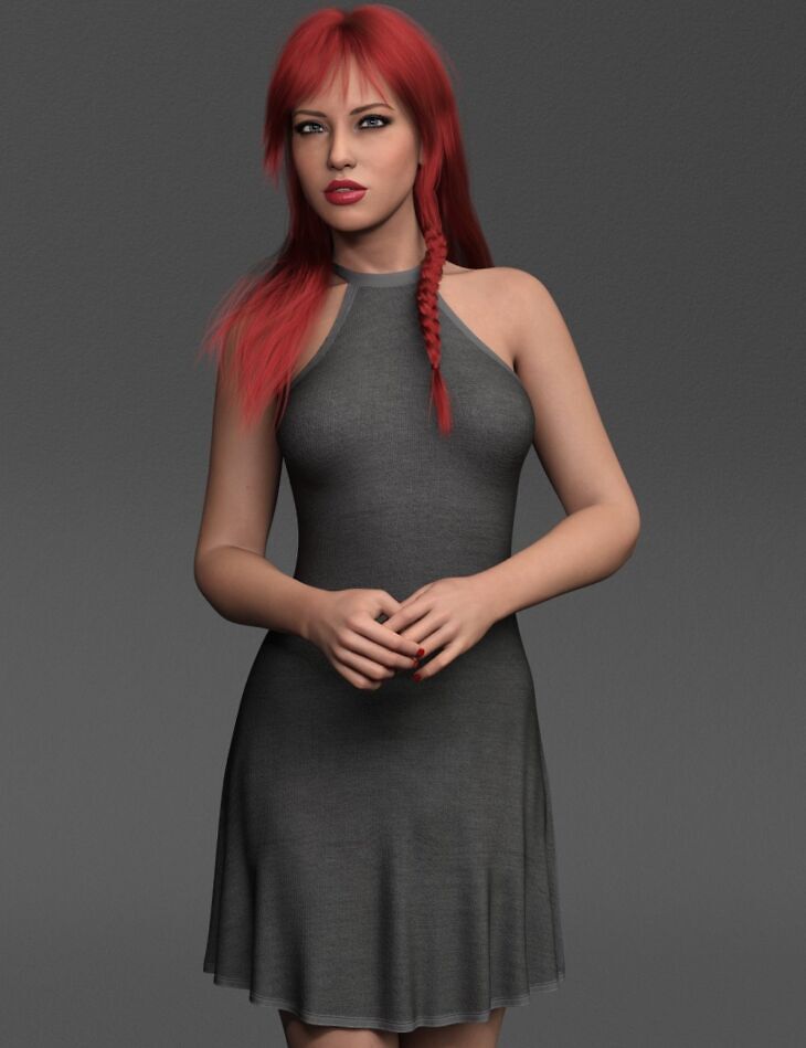 A97 dForce Halter Dress for Genesis 9 and 8 Females_DAZ3D下载站