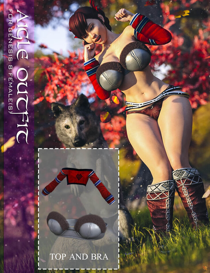 Aigle Outfit (Bra & Top) for G8F_DAZ3DDL