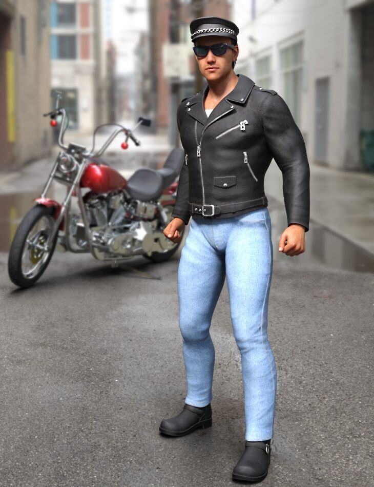 Born To Be Wild Biker Outfit for Genesis 8 Male_DAZ3DDL