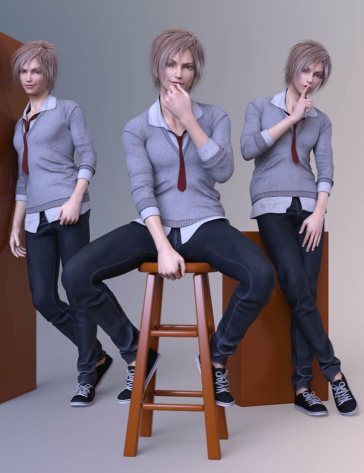 CDI Poses for Yuzuru 8 and Genesis 8 Male_DAZ3D下载站