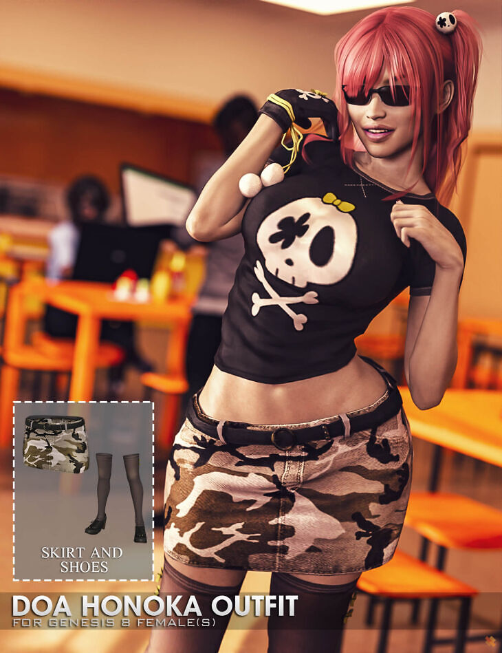 DOA Honoka Outfit (Skirt & Shoes) for G8F_DAZ3D下载站