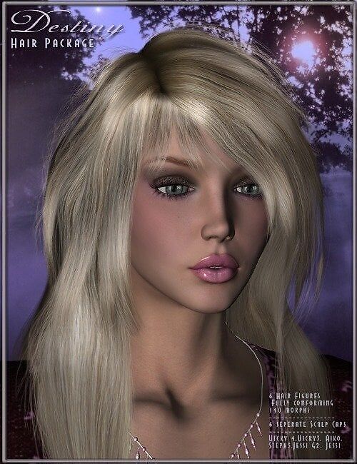 Destiny Hair Pak_DAZ3D下载站