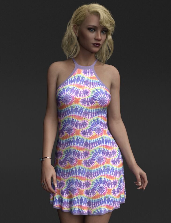 Diverse for dForce Halter Dress for Genesis 9 and 8 Females_DAZ3D下载站