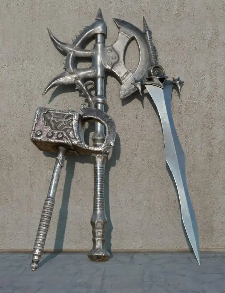 Fantasy Weapons Set for Genesis 8_DAZ3D下载站