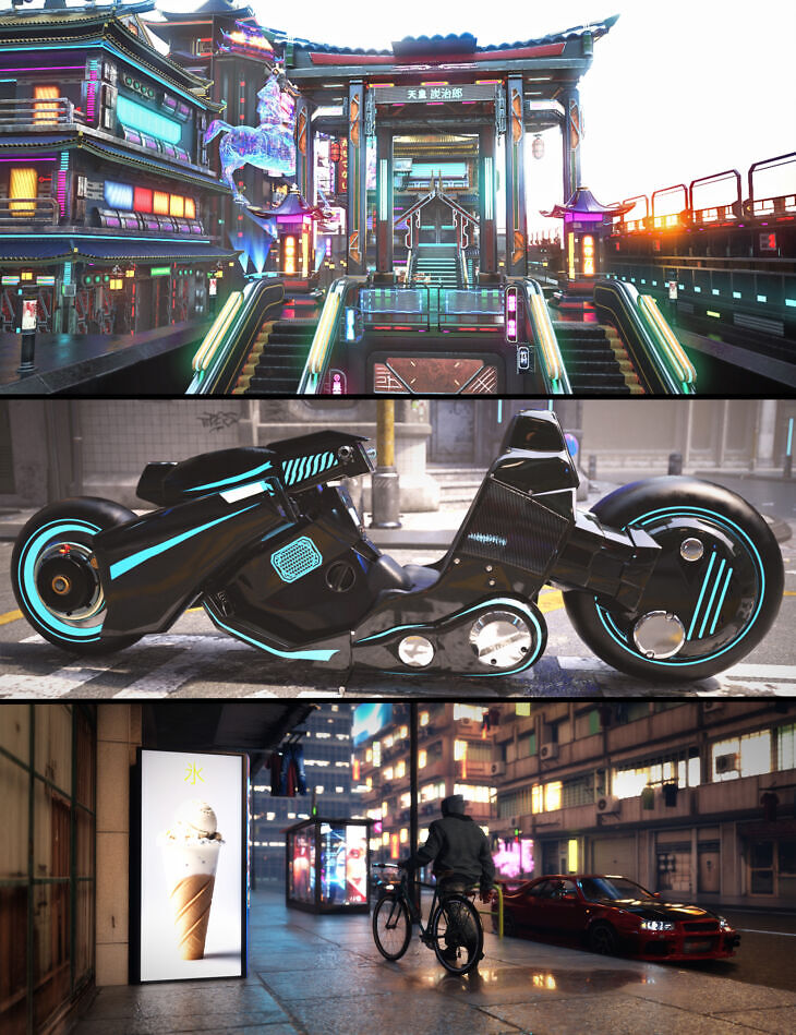 Futuristic Japan Bundle_DAZ3DDL