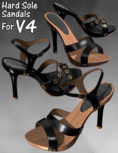 Hard Sole Sandals for V4_DAZ3D下载站