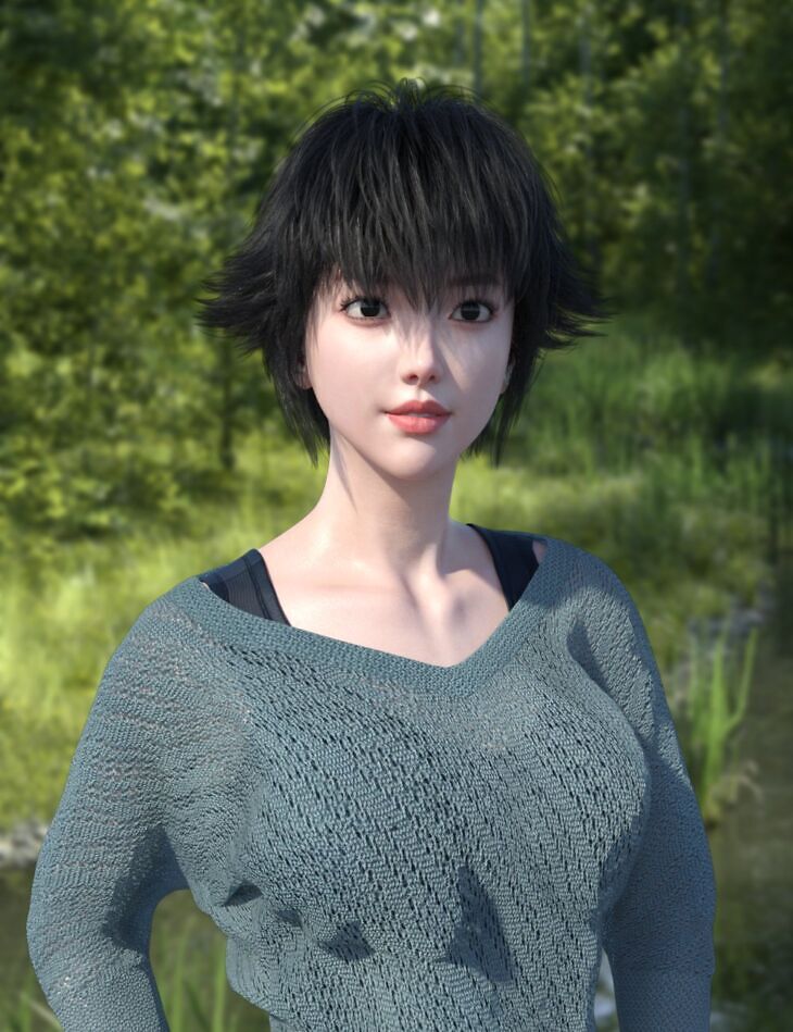 JL Stylized Short Cropped Hair for Genesis 8 and 8.1 Females_DAZ3DDL