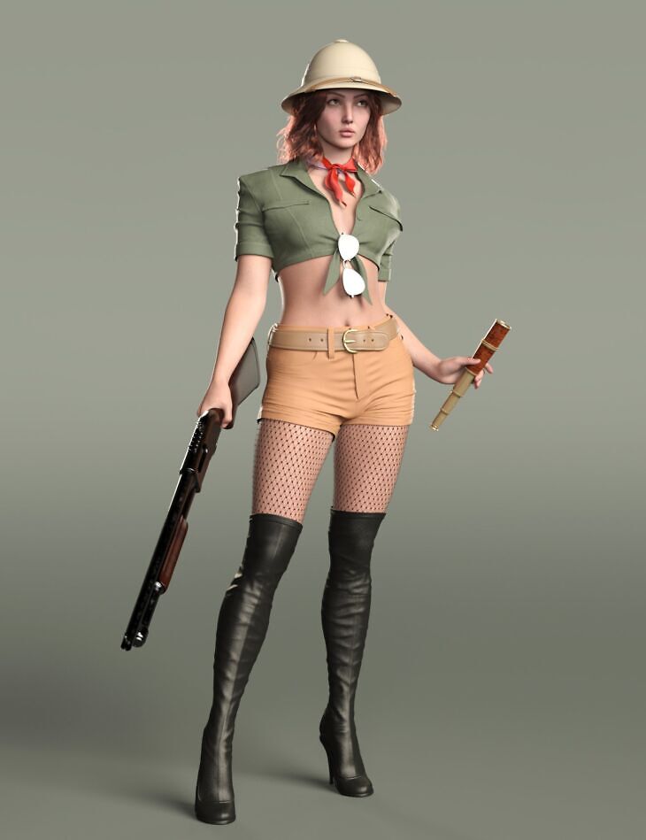 MK Sexy Explorer Outfit for Genesis 9_DAZ3D下载站