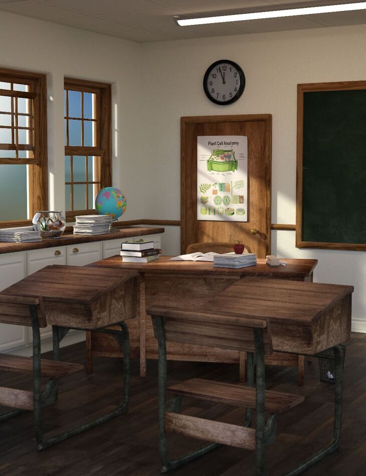 Mini Scenes School Room_DAZ3D下载站