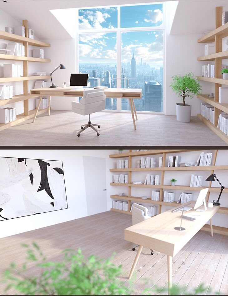 Minimalism Home Office_DAZ3D下载站