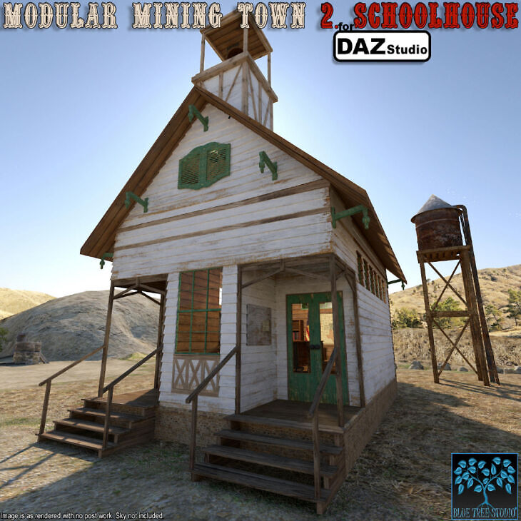 Modular Mining Town: 2. Schoolhouse for Daz Studio_DAZ3D下载站