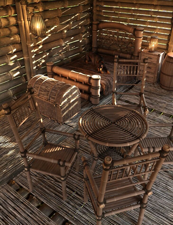 Rustic Bamboo Furniture_DAZ3D下载站